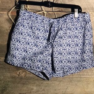 VINEYARD VINES blue & white linen drawstring short